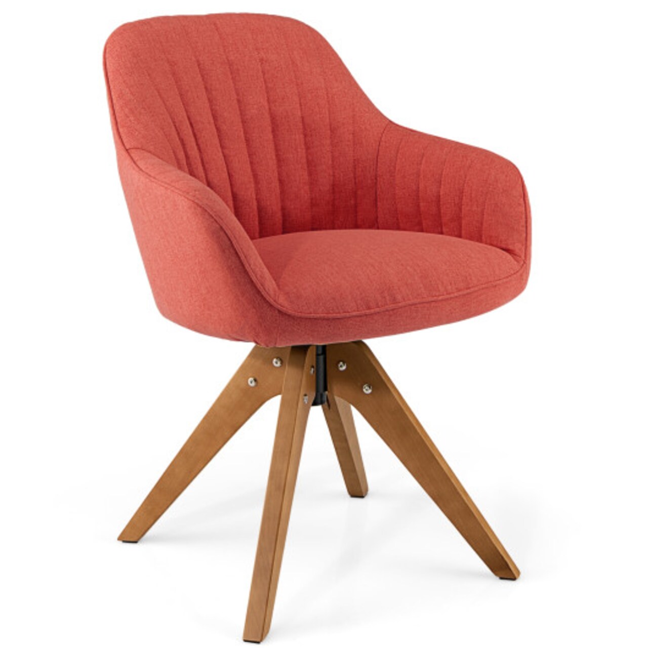 Mid-Century Modern Swivel Accent Chair with Linen Fabric Cover